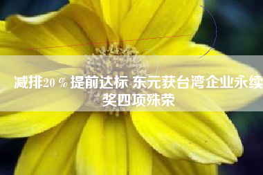 減排20％提前達(dá)標(biāo) 東元獲臺灣企業(yè)永續(xù)獎(jiǎng)四項(xiàng)殊榮