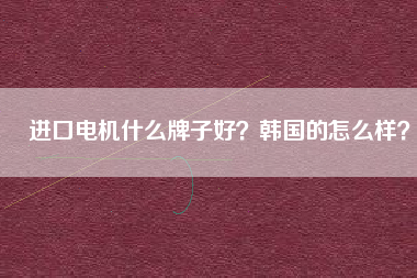 進(jìn)口電機(jī)什么牌子好？韓國(guó)的怎么樣？