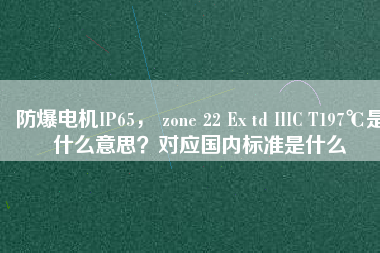 防爆電機(jī)IP65， zone 22 Ex td IIIC T197℃是什么意思？對(duì)應(yīng)國內(nèi)標(biāo)準(zhǔn)是什么