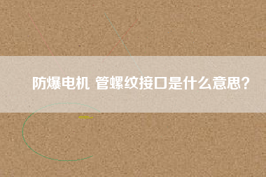 防爆電機(jī) 管螺紋接口是什么意思？