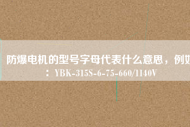 防爆電機(jī)的型號(hào)字母代表什么意思，例如：YBK-315S-6-75-660/1140V