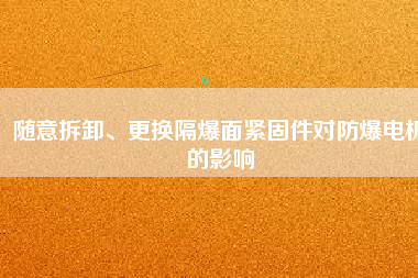 隨意拆卸、更換隔爆面緊固件對(duì)防爆電機(jī)的影響