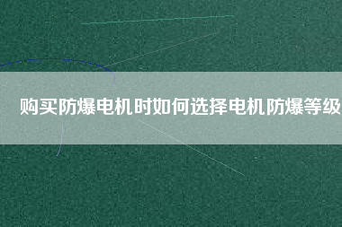 購買防爆電機(jī)時(shí)如何選擇電機(jī)防爆等級(jí)