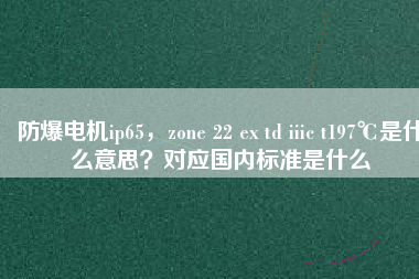 防爆電機(jī)ip65，zone 22 ex td iiic t197℃是什么意思？對應(yīng)國內(nèi)標(biāo)準(zhǔn)是什么