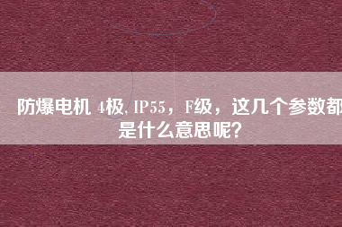 防爆電機 4極, IP55，F(xiàn)級，這幾個參數(shù)都是什么意思呢？