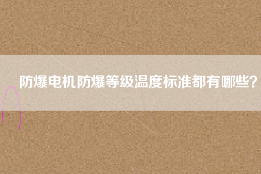 防爆電機防爆等級溫度標(biāo)準(zhǔn)都有哪些？