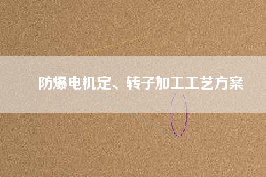 防爆電機定、轉(zhuǎn)子加工工藝方桉