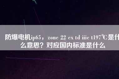 防爆電機ip65，zone 22 ex td iiic t197℃是什么意思？對應(yīng)國內(nèi)標準是什么