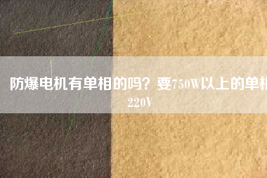 防爆電機有單相的嗎？要750W以上的單相220V
